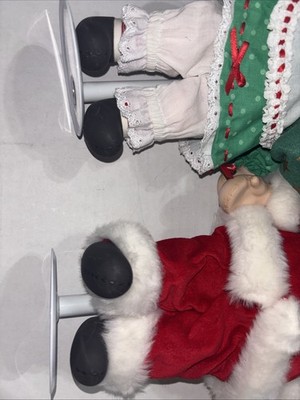 Christmas with Raggedy Ann & Andy Porcelain Dolls Boxed Danbury Mint Santa Mrs
