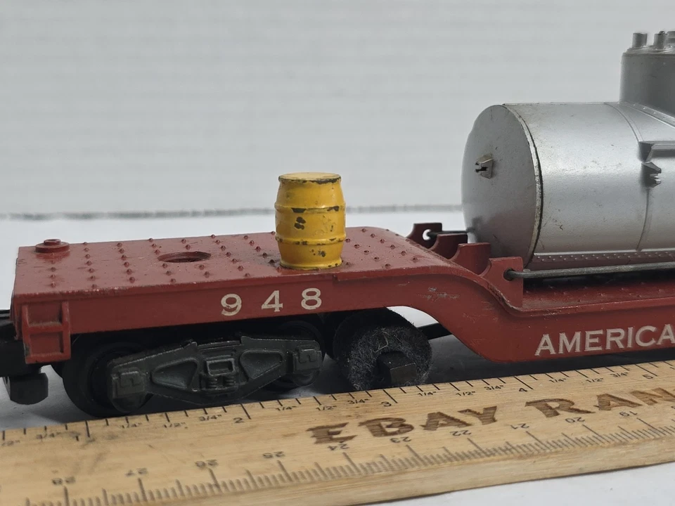 American Flyer 948 S Gauge Diecast Depressed Flat Car Track Cleaning Service - Image 2 of 4