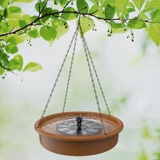 Hanging Bird Bath With Solar Fountain Pump, Basin For Bird Bath Feeder Garden
