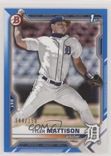 2021 Bowman Draft Blue 144/150 Tyler Mattison #BD-58 nv3