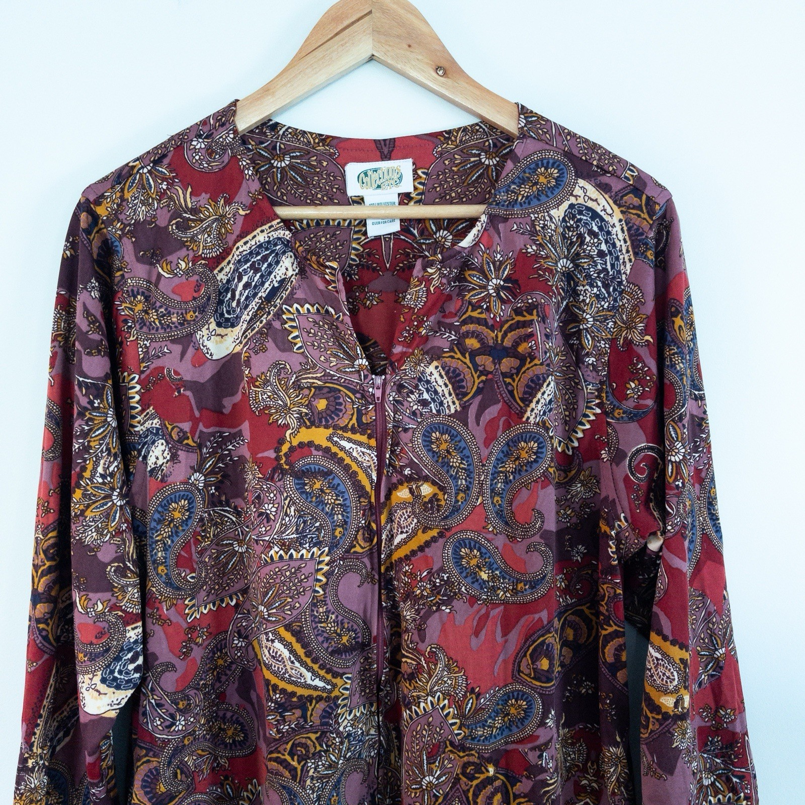 Collections Etc. Vintage 70's Paisley House Dress Boho Hippie Festival Medium