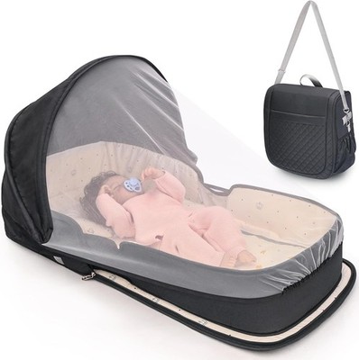Portable Travel Bassinet for 0-8M Baby, Portable Travel Baby Bed, Cosleeping