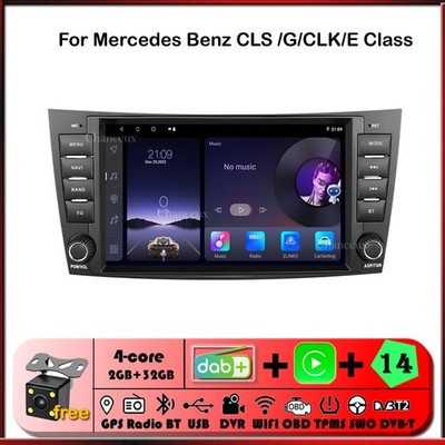 8'' Android 14 Car Stereo Carplay GPS SAT Sat Nav DAB For Mercedes CLK Class W209 CLS
