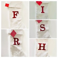 You Pick Target Wondershop LG White Knit Monogram Christmas Stockings F H I R S