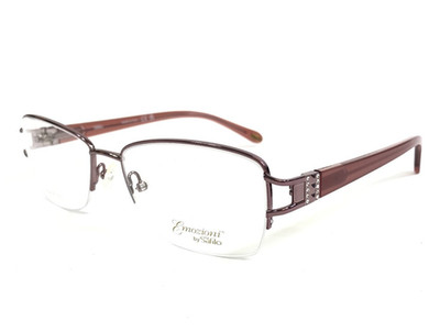 Emozioni Von Safilo Brillenfassung EM4388 S8R Rosa Rechteck Kristalle 55-17-135