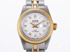 *RARE* Tudor Princess Date Silver White Roman Diamond Dial Ladies Watch 92413