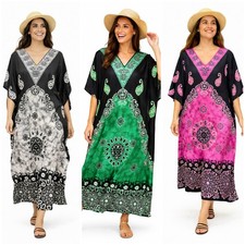  Free Size Kaftan Holiday Dress Beach Cover up fits 16,18,20,22,24,