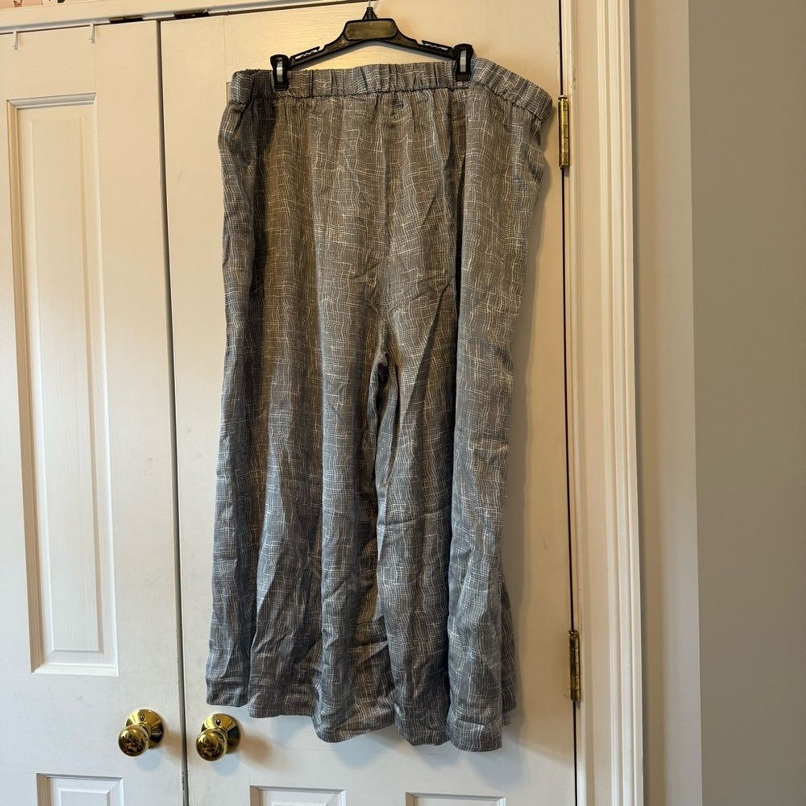 NWT Eileen Fisher Light Zinc Drift Silk/Cotton Dash Cropped Pants Size 3XL image 5