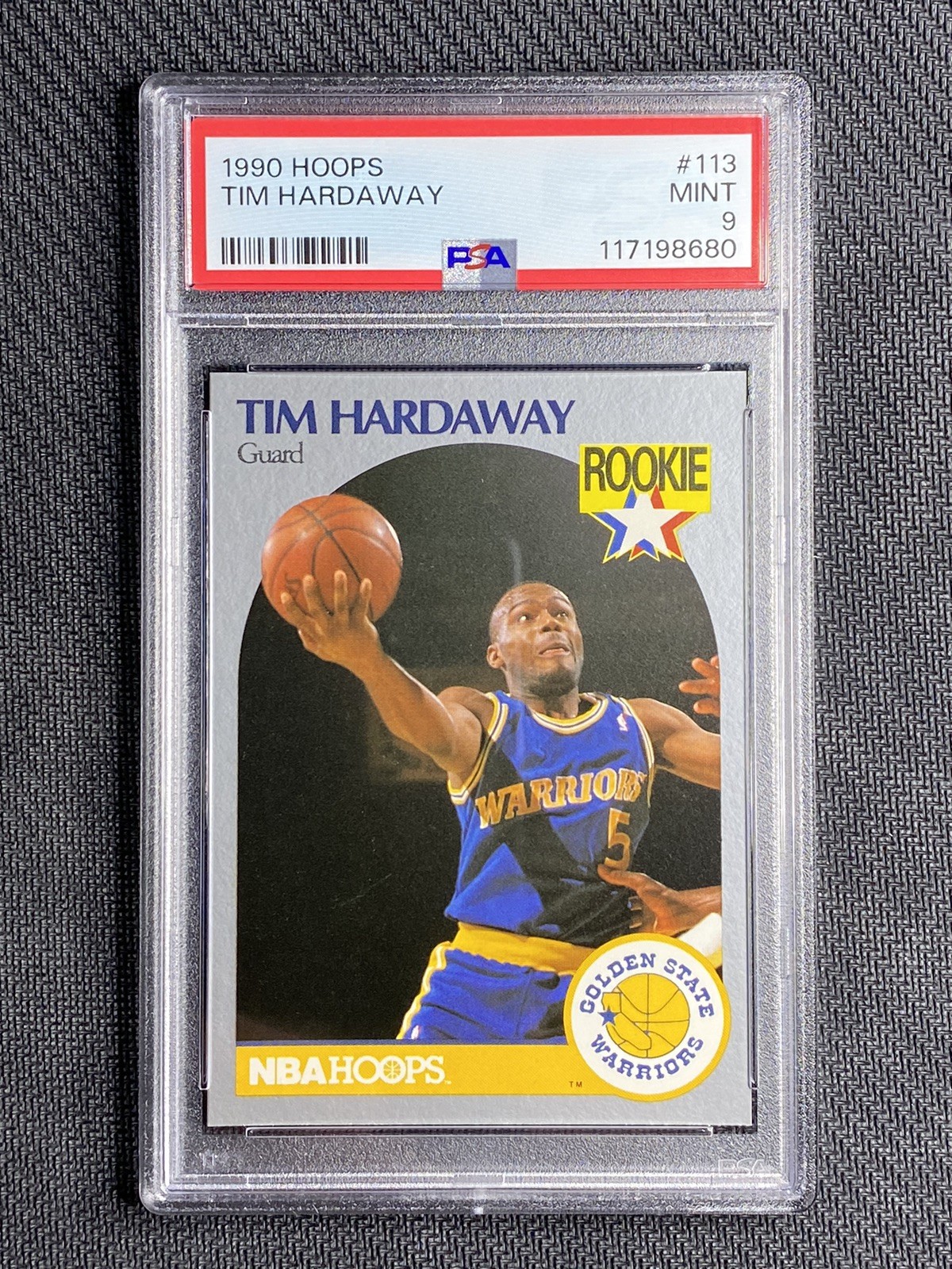 1990 HOOPS #113 TIM HARDAWAY ROOKIE RC PSA 9