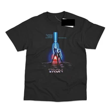 Movie Poster Inspired By Tron Black Cotton T SHIRT Full Size S-5XL