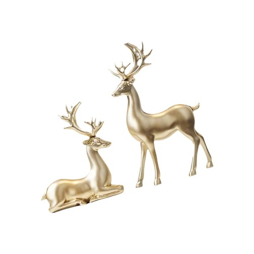 Świąteczna figurka renifera z długimi porożami stopami sztuczne zwierzę - Zdjęcie 10 z 12