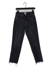 Topshop Women's Jeans W 26 in Black Cotton with Elastane, Polyester Straight