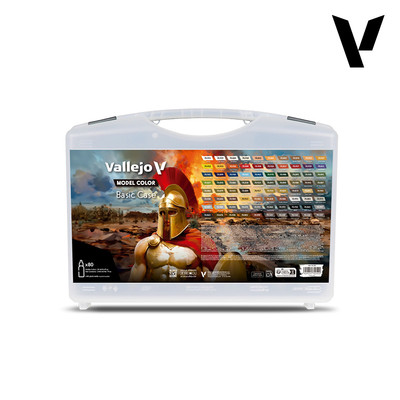 (VAL70252) - AV Vallejo Model Color Set - Basic (75 Cols, 5 Aux & Case)