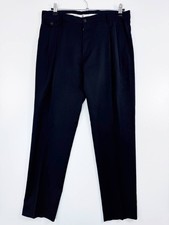 Dolce Gabbana Mens Pleated Pants Black Virgin Wool Tailored Size 48 M