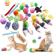 Interactive Cat Toy Set - 34 Pieces for Indoor Cats and Kittens