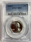 1963-D 25C Washington Quarter Dollar PCGS MS65
