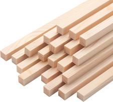 Square Wood Dowel Rods Wooden Craft Sticks, 20PCS 3/8" X 12" Wooden Square Dowel
