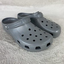 Crocs Classic Clog Shoes Men Size 9 Grey Slip On Sandals Comfort Water Mule NEW