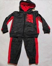 Nike Boys 2 Piece Dri-FIT Hoodie Jacket Pants Set Black Red 2T