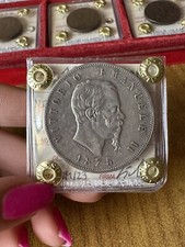 REGNO D' ITALIA VITTORIO EMANUELE II 5 LIRE 1875 MILANO sigillata qSPL