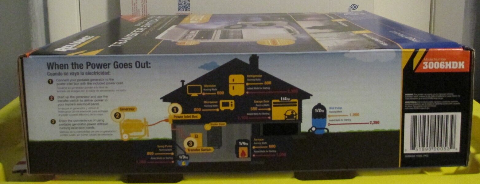 Reliance Back Up Power Pre Wired 6Circuit Transfer Switch Kit 3006HDK