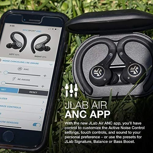 JLab Epic Air Sport ANC True Wireless Bluetooth 5 Earbuds | Headphones for Worki - Image 4 of 4