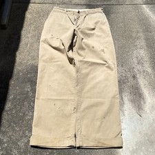 1950s Military Army Beige Sail Pants 27x28