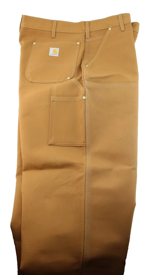 NWT CARHARTT Men's 38 x 30 Loose Fit Double Knee Brown Canvas Utility Work Pants - Image 4 of 4