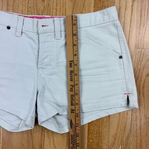 Abercrombie & Fitch pantaloncini chino donna Y2K vita bassa taglia 0 marrone kaki micro mini - Foto 11 di 14