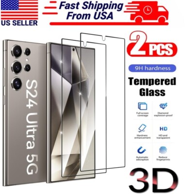 For Samsung Galaxy S24 S23 S22 S21 Note20 Ultra Tempered Glass Screen Protector