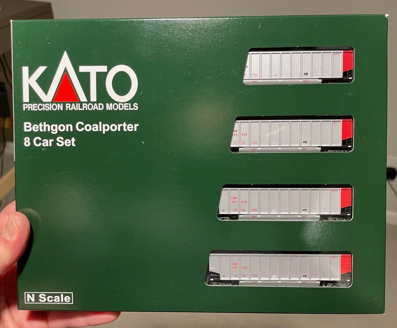 Kato N Scale Canadian National Bethgon Coalporter Hopper 8 Car Set Lot