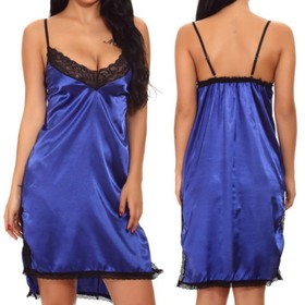 Blue Women's Sexy Lingerie Lace Babydoll Sleepwear Nightwear Chemise Dress Set