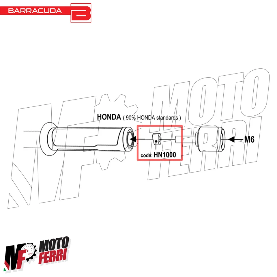 MF4376 Adattatori Honda per Stabilizzatori Manubrio Barracuda SH X-ADV CB CBR NC - Immagine 2 di 3