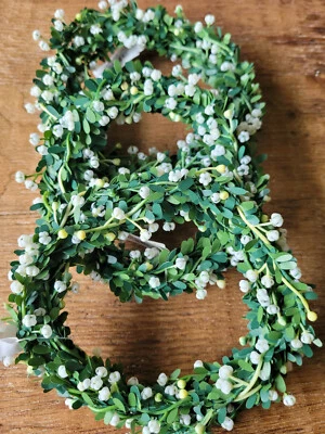 FLORISSIMA 3 x Draht Blüten 2,7m Türdekoration Geländer Girlande Deko Blumengirlande Weiß