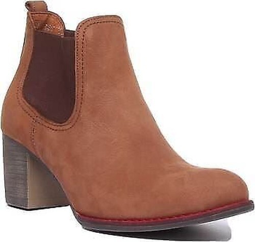 Justin Bottes Femme 6,5 B Tsigane Marron Cuir Rose Bout Rond