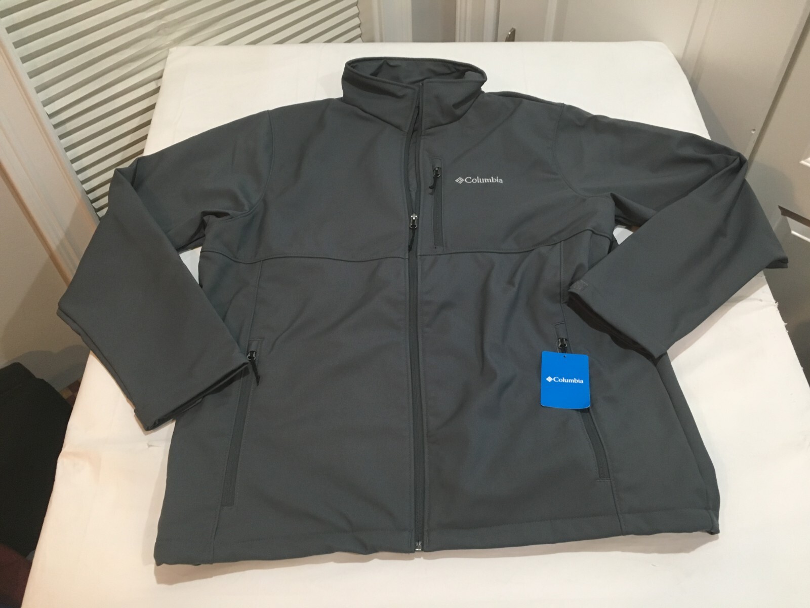 NWT $130.00 Columbia Mens Ascender Softshell Jacket Navy Gray B&T Size 5X