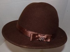 Vintage Brown Wool Felt Borsalino Brimmed Hat