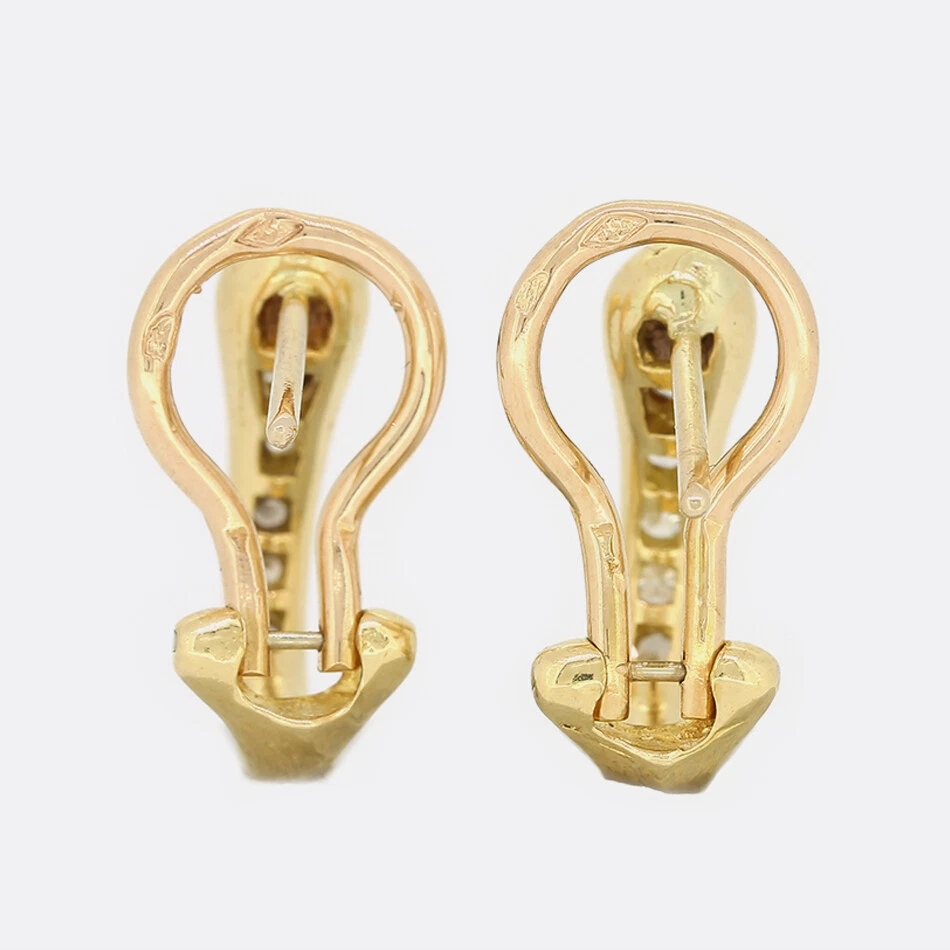 Pendientes de diamantes de oro - Pendientes Cartier de clip de diamantes de 0,20 quilates de oro amarillo de 18 quilates Foto 3 de 3