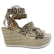 Dolce Vita DV8 Cheetah Print Espadrille Platform Wedge Sandals Size 8.5
