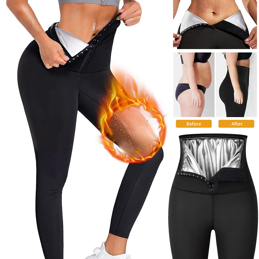 Pantalones Sauna Mujer Pantalón de Alta Leggings Reductores Adelgazantes | eBay