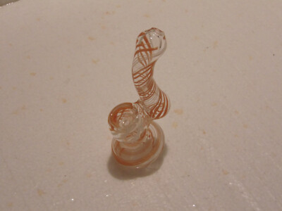 Sherlock Bubblier Pipe 4 1/4'' Orange/White Glass Bubblier Tobacco Pipe SB-6