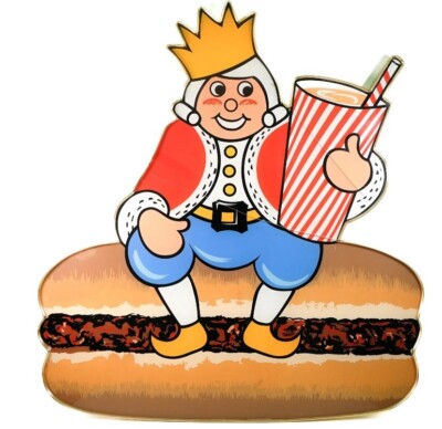 1990’s バーガーキング　看板　ドアプッシュ　店舗用　サイン 90's バーガーキング EXIT 看板 店舗用 ディスプレイ USA アメトイ