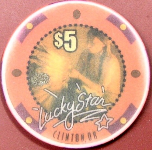$5 Casino Chip. Lucky Star, Clinton, OK. Z77.