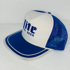 Miller Lite Trucker Hat Vintage Mesh Snap Back Rope Taps Cap Baseball Cap
