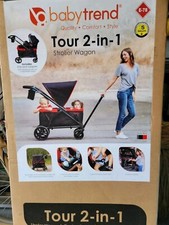 Babytrend Tour 2-in-1 Stroller Wagon, Plus 2 Cup Holders Safety Harness