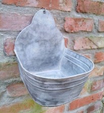 WAND PFLANZTOPF PFLANZSCHALE IM ANTIK LANDHAUSSTIL METALL WANDSCHALE BLUMENTOPF