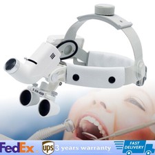 Dental Portable Magnifier Surgical Medical Binocular Loupes LED Head Light lamp