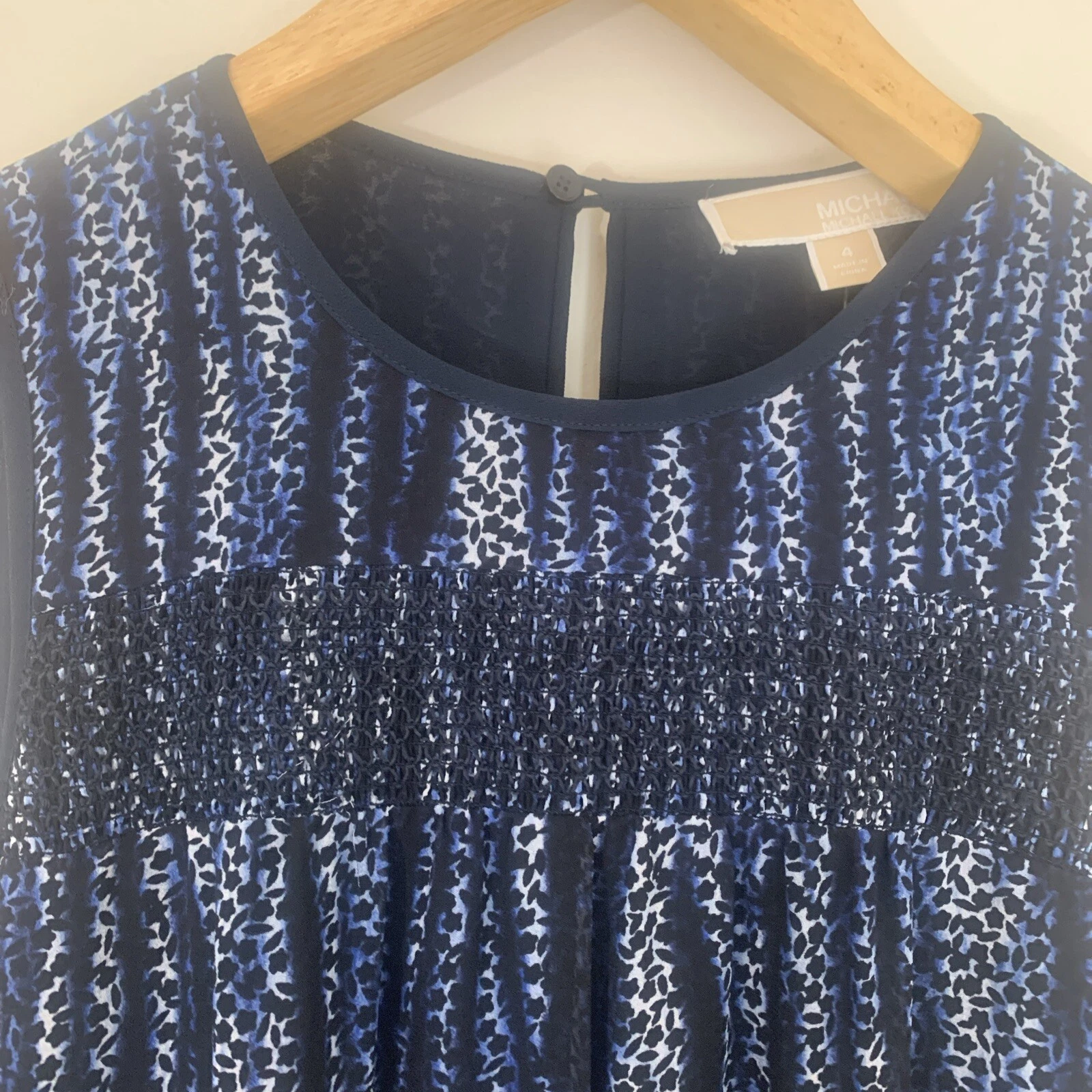 Mini abito da donna Michael by Michael Kors 4 blu senza maniche chiffon soffocato