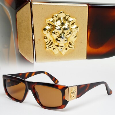 Versus Sonnenbrille 1996 by Gianni Versace Vintage Gold Löwenbraun MOD E07 COL 649