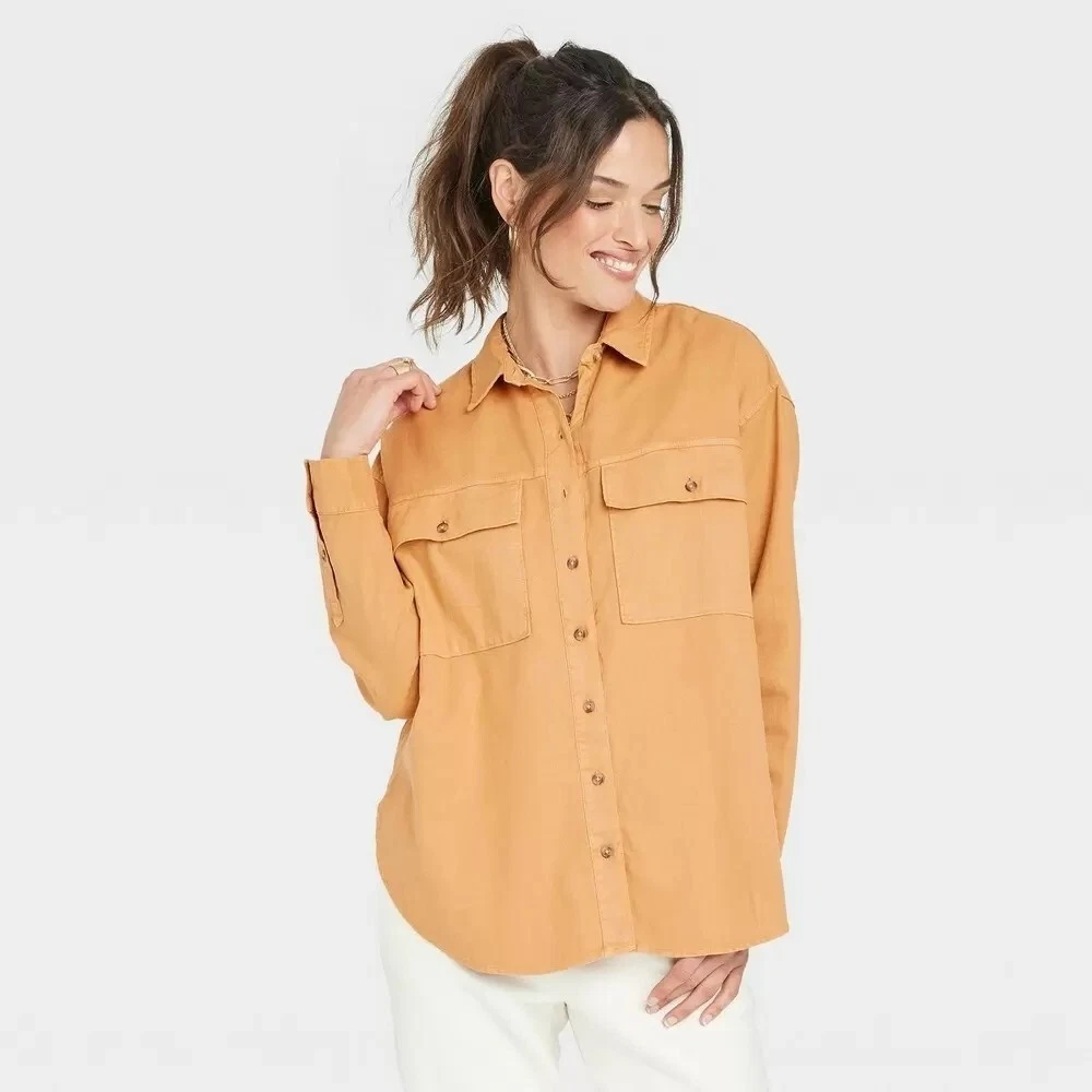 Women's Long Sleeve Oversized Utility Button-Down Shirt - Universal  Thread